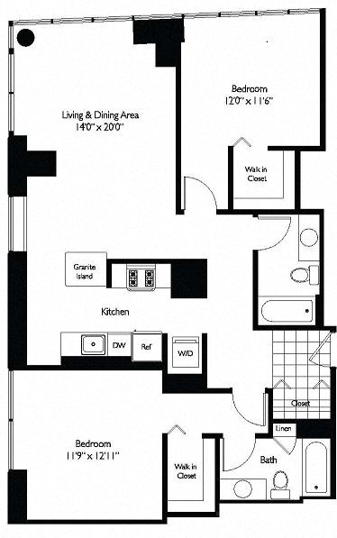 Tides | 2 Bedroom | 2 Bath | 1185 SQ FT at Shoreham and Tides, Chicago, IL